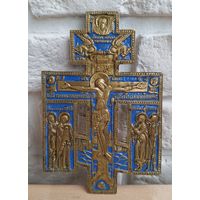 Распятие Христово с предстоящими, эмаль, 17х11 см.