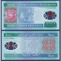 Мавритания, 1000 угий 2014 г., P-19 (полимер), UNC
