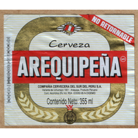 Этикетка пива Arequipena Перу б/у Ф893