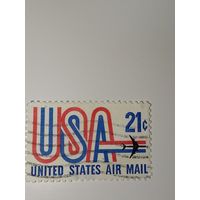США 1971 Авиапочта (Air Mail) с изображением реактивного самолета.