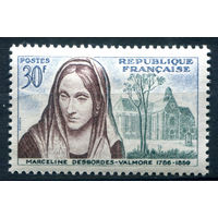 Франция - 1959г. - Марселин Десборд-Вальмор, поэтесса - 1 марка - полная серия, MH [Mi 1258]. #2-Fr-41-A-2