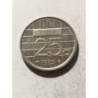 Нидерланды 25 центов 1985