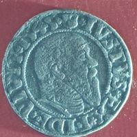 Пруссия. Грош 1545 г. Альбрехт фон Бранденбург Гогенцоллерн. Длинная борода.