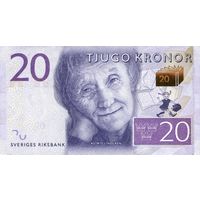Швеция 20 крон образца 2015 года UNC p69a
