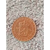 15. Распродажа. Голландская Ост-Индия 1/2 цента 1945 г. UNC