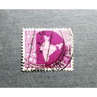 Марка Индия 1957 год Карта