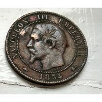 Франция 10 сантимов, 1854 D - Лион 2-4-17