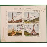 Сан Томе и Принсипи 2010. Самолет Конкорд над Эйфелевой башней
