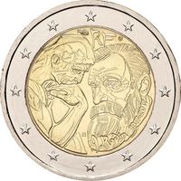 2 евро 2017 Франция Роден UNC из ролла