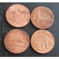 1 цент 2009 Д США  жизнь Линкольна (4 шт.)