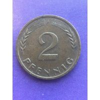 Германия ФРГ 2 пфеннига 1967 J