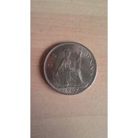 Великобритания, 1 пенни 1967 года.