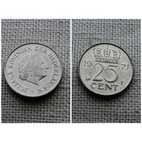 Нидерланды 25 центов 1971