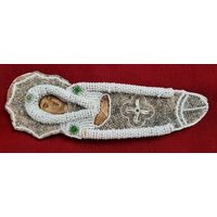 Икона Гефсиманская плащаница паломническая реликвия из Иерусалима,  печать , бисер.