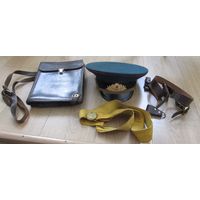 Все лоты с рубля.Военные вещи СССР-фуражка,ремень,протупея,планшет.