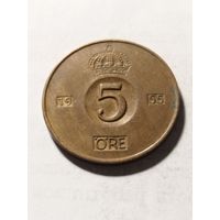 Швеция 5 оре 1955
