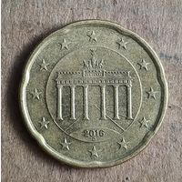 Германия 20 евроцентов 2016 г., Отметка мд: "D" - Мюнхен, KM# 255