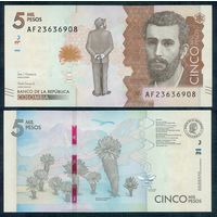 Колумбия 5 песо 2015 год, UNC