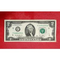 2 доллара * США * Америка * 2013 * F * 14051970 A * XF * EF * Красивая !