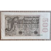 Германия 500 миллионов марок 1923 год, Ro.109i, Р:110, частная типография, в/з Rauten