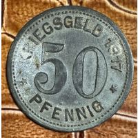 Монета 25 пфеннигов 1917 год. Рейнпровинц. Веймарская республика.