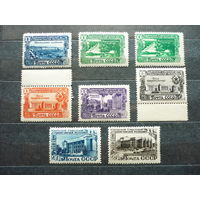 Серия марок и серийные марки СССР 1949г.! Качество! Чистые (MNH **)! Все марки с #КВ (Квадратный растр, Тип I). По тематике - Архитектура, Таджикская и Узбекская ССР. Состояние.