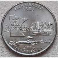 США 25 центов (квотер) 2005 P Minnesota