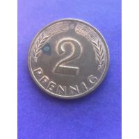 Германия ФРГ 2 пфеннига 1977 F