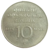 10 марок 1974 25 лет ГДР