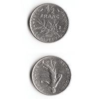 1/2 франка Франция 1967 год