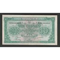 Бельгия 10 франков 1943 года. Тип P-122. Состояние XF+