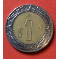 Мексика 1 песо 2008г. биметалл