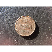 Финляндия. 1 пенни.1907. С 20 копеек. Распродажа коллекции. Смотрите другие лоты.