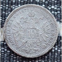 Венгрия (Австро-Венгрия) 10 крейцеров (геллер) 1872 года. Серебро! Сторгуй за свою цену, предложи обмен! Y130
