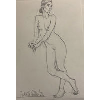 "Обнаженная натурщица" зарисовка а3
