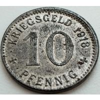 Кригсгельд. Тройхтлинген. Бавария. 10 пфеннигов. 1918 г.