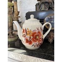 Чайник кофейник ручная роспись международный фестиваль молодежи Москва 1985 Добрушский фарфоровый завод