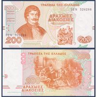 Греция, 200 драхм 1996 г., P-204 (02N, писатель Антониос Кириазис, тайная школа во времена османской оккупации), UNC
