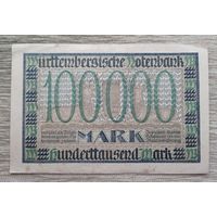 Werty71 Германия 100000 марок 1923 банкнота Штутгарт Вюртембергский банк