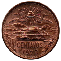 МЕКСИКАНСКИЕ СОЕДИНЁННЫЕ ШТАТЫ. 20 СЕНТАВО 1970. ОТЛИЧНАЯ