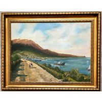 Булычев Ю.А. "Крым",1972 г. ДВП, масло. Размер 64х48 см.