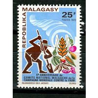 Малагасийская республика - 1973 - 10-летие национального комитета Малагаси по международной компании по борьбе с голодом - [Mi. 672] - полная серия - 1 марка. MNH.  (Лот 50JG)-TG2P24
