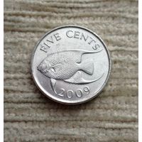 Werty71 Бермуды Бермудские острова 5 центов 2009 Королева в годах Рыба
