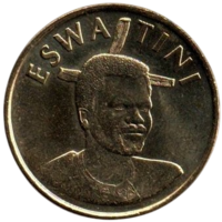 Королевство Эсватини. 5 эмалагени 2021. Unc. Слон. Лев. Новое название государства- ESWATINI