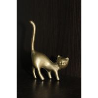 Латунная, декоративная статуэтка "Кошка".
