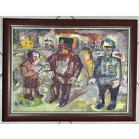 Акулов В.И. "Натации для Каудилио", 2019г. Картон, акрил. Размер 48/33,5 см.