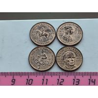 Памятные медали (жетоны) ФРГ. Лот состоит из 4-х штук. Медь. Чеканка. Вес 1,8 грамма. Диаметр  18,1 мм. Толщина 1,2 мм. Медали не чищены. 45254