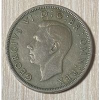 Монета 1/2 кроны 1951 год. Великобритания. Король Георг VI