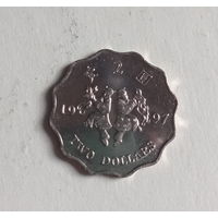 Гонконг 2 доллара 1997 год возвращение Гонконга Китаю единственный год чекана