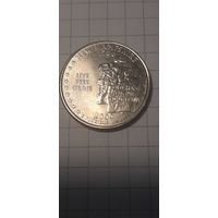 Квотер 25 центов памятный сша 2000 год хемпшир
